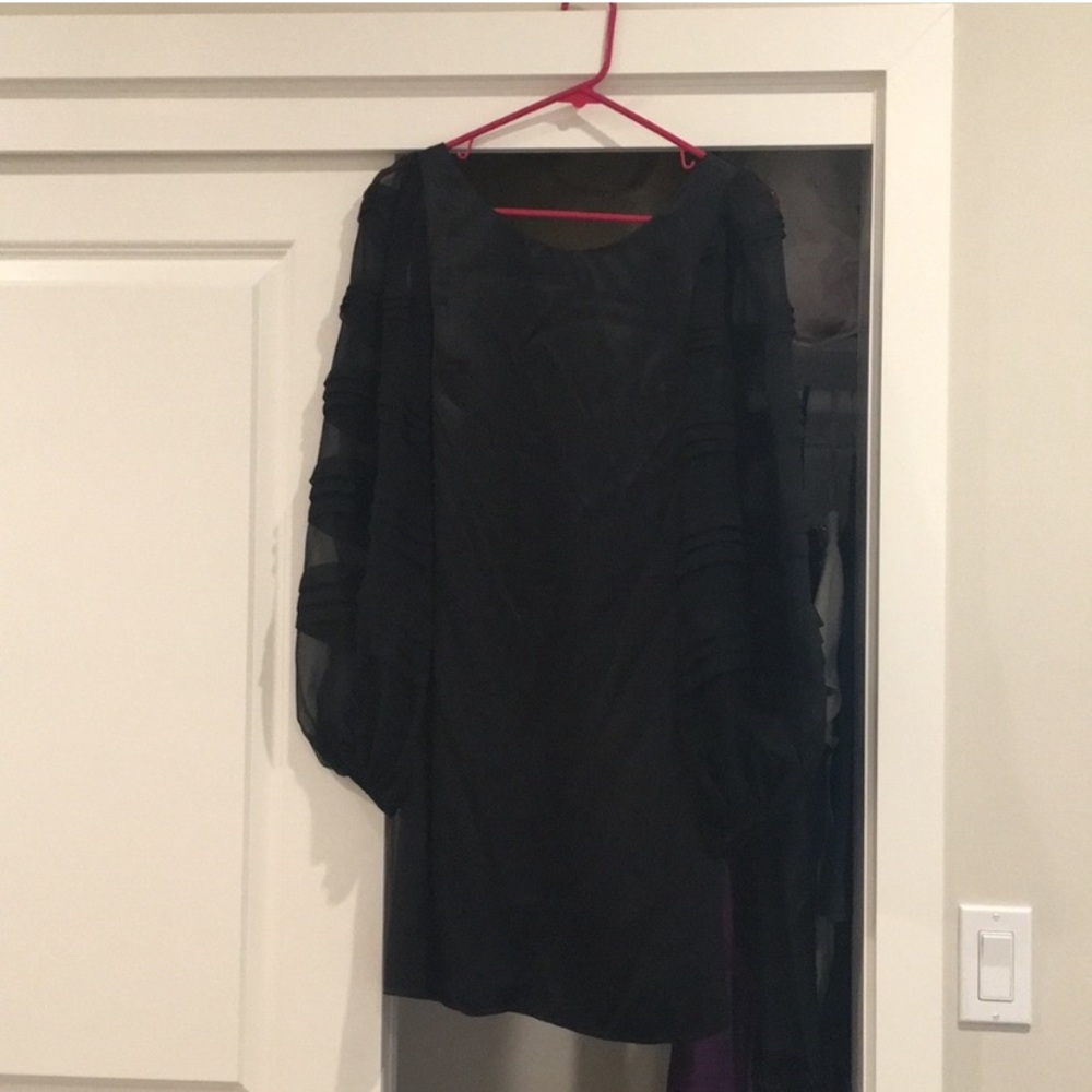 NWOT ABS by Allen Schwartz black silk dress Sz 2